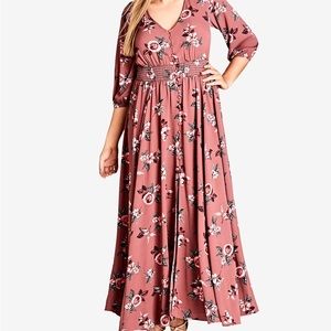 City Chic Trendy Plus Size Floral-Print Maxi Dress